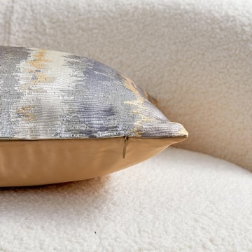 TINOART Grey Throw Pillow Cover for Luxury Decor