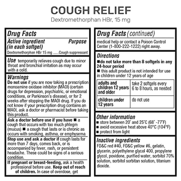 Fast Relief Cough Suppressant Softgels for All Ages