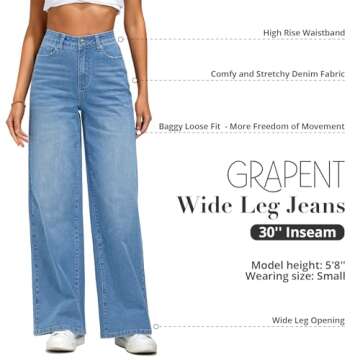 GRAPENT Jeans for Women Trendy Stretch Jeans for Women Jean Outfits for Women Cute Jeans Womens Jean...