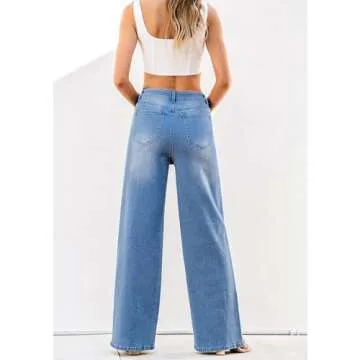 GRAPENT Women Wide Leg Jeans - Stylish & Comfy Fit