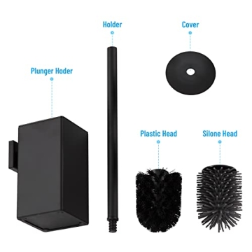BVL Wall Mounted Toilet Brush with Stainless Steel Handle