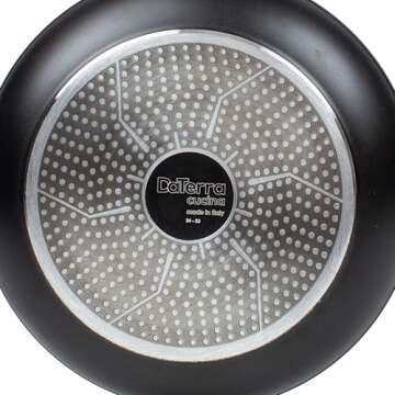 DaTerra Cucina 5 Qt Nonstick Dutch Oven w/Lid | Made in Italy | PTFE, Cadmium, Lead and PFOA free proprietary nontoxic ceramic coating | Oven Safe Stock Pot | Induction