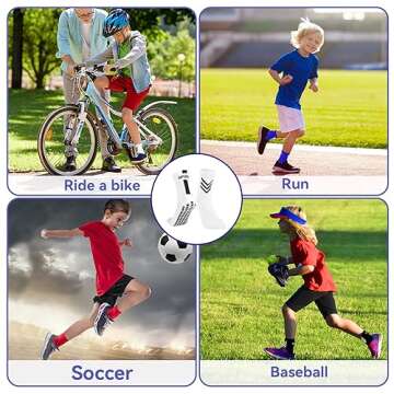 Barrlves 2/4 Pairs Kids Youth Soccer Socks Grip Non Slip Football Baseball Soccer Socks for Boys Girls 6-12 Years Old（4 Pairs Black