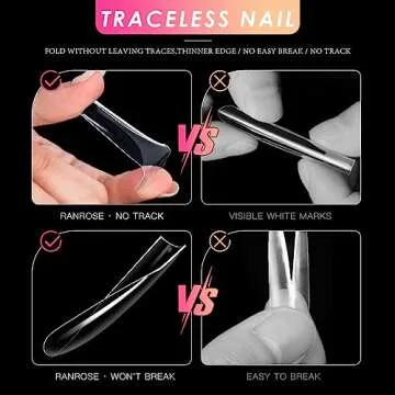 Ranrose Extra Long Nail Tips,240PCS XXXL Long Square Acrylic Nail Tips Full Cover Clear Long Straight Tapered Square Nail Tips 12 Sizes Pre-shaped Fake Nails for DIY Press On Nail Extensions for Women