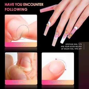 Ranrose Extra Long Nail Tips,240PCS XXXL Long Square Acrylic Nail Tips Full Cover Clear Long Straight Tapered Square Nail Tips 12 Sizes Pre-shaped Fake Nails for DIY Press On Nail Extensions for Women