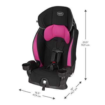 Evenflo Chase Sport Booster Car Seat - Safe & Comfy Child Travel