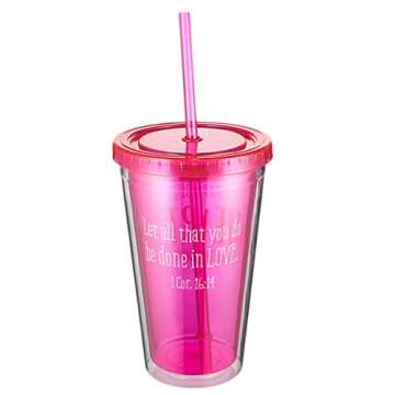 Christian Art Gifts Insulated Teacher Tumbler with Lid & Straw: It Takes a Big Heart to Shape Little...
