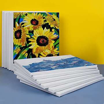12 Pack Canvases for Painting with 11x14, Painting Canvas for Oil & Acrylic Paint.