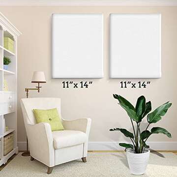 12 Pack Canvases for Painting with 11x14, Painting Canvas for Oil & Acrylic Paint.
