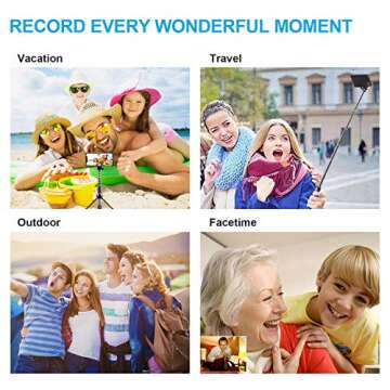 LATZZ Selfie Stick Tripod, 45 Inch Phone Tripod, Extendable iPhone Stand Tripod with Wireless Remote Shutter Compatible iPhone 15 14Pro/MAX/Galaxy Note 20/S21, More