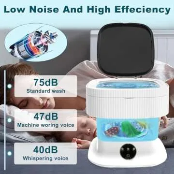 15L Mini Portable Washing Machine, Foldable Washer with Spin Dryer, Small Collapsible lavadora Portatil, Compact Luandry Washer for Underwear, Socks, Travel, Camping, Dorm, Apartments, Blue