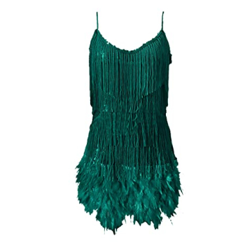 Stunning Sequin Flapper Dress with Feather Trim