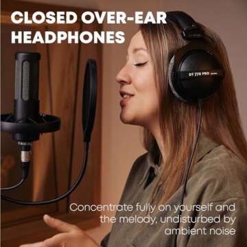 beyerdynamic DT 770 Pro Studio Headphones - Over-Ear, Closed-Back, Professional Design for Recording and Monitoring (80 Ohm, Grey)