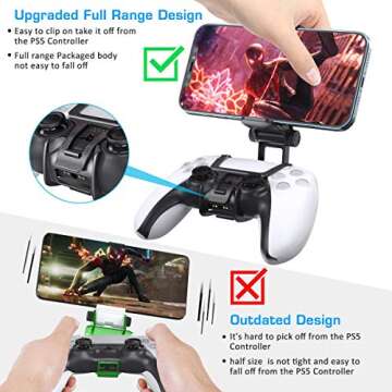 OIVO PS5 Controller Phone Mount for Mobile Gaming