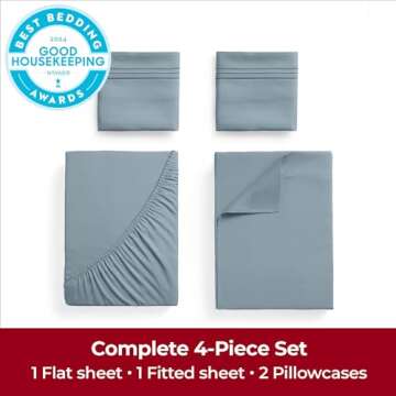 Mellanni Queen Sheets Set - 4 PC Iconic Collection Bedding - Hotel Luxury, Extra Soft, Cooling Bed S...