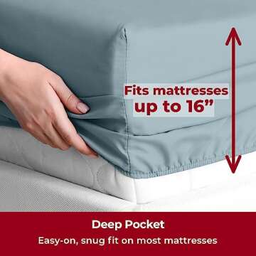 Mellanni Queen Sheets Set - 4 PC Iconic Collection Bedding - Hotel Luxury, Extra Soft, Cooling Bed Sheets - Wrinkle, Fade, Stain Resistant (Queen, Spa Blue)