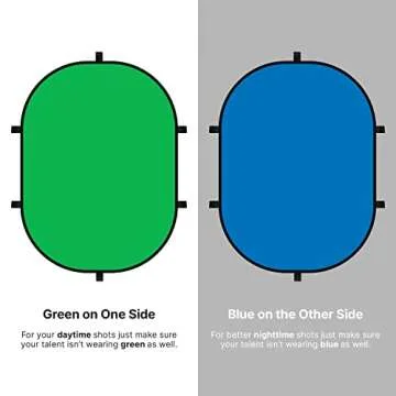 Julius Studio 5 x 6.6 ft Green & Blue Pop Up Screen, Double Sided Collapsible Disc Background, Backdrop Panel for Photo Video Shooting & Streaming, JSAG410