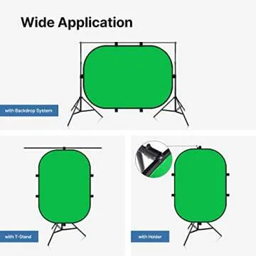 Julius Studio 5 x 6.6 ft Green & Blue Pop Up Screen, Double Sided Collapsible Disc Background, Backdrop Panel for Photo Video Shooting & Streaming, JSAG410