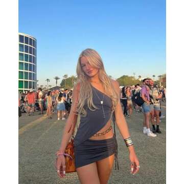 Vintage Print Two Piece Skirt Set for Women Y2K Style