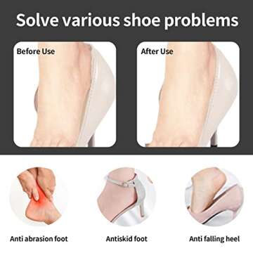 4Pairs Heel Pads for Shoes That are Too Big Heel Inserts for Women Heel Protectors Anti-Slip Heel Grips Liner Cushions Inserts for Women Men Shoe Heel Inserts Prevent Rubbing Blisters Heel Slipping