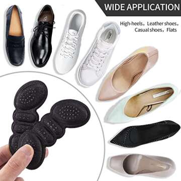 4Pairs Heel Pads for Shoes That are Too Big Heel Inserts for Women Heel Protectors Anti-Slip Heel Grips Liner Cushions Inserts for Women Men Shoe Heel Inserts Prevent Rubbing Blisters Heel Slipping