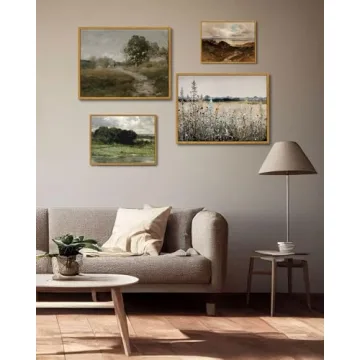 OIQArtOIQ Framed Vintage Landscape Wall Art for Home