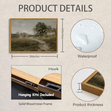 OIQArtOIQ Framed Vintage Landscape Wall Art for Home