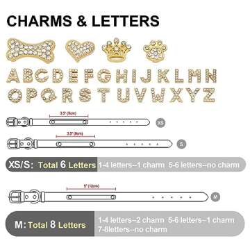 PET ARTIST Personalized Leather Dog Collar with Bling Name Letters,Rhinestones Dog Collar for Small Medium Girl Dog Green Neck Size:11-14.9 Inch