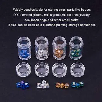 PandaHall Elite 30 Pieces 25ml Clear Plastic Bead Storage Containers Organizers Box Pot Jars with Screw Lids for Beads, Jewelry, Nail Art, Cosmetics and Other Small Items (1.85 x 1 Inch)