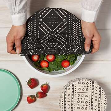 Now Designs Reusable Cotton Bowl Covers Set of 2