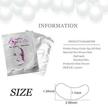 Eye Gel Pads for Lash Extensions - 50 Pairs