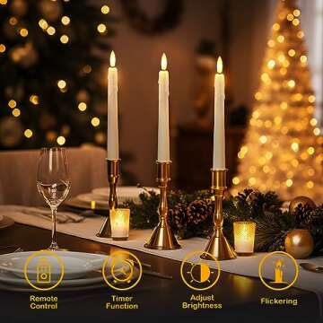 Tasodin LED Flameless Taper Candles with Remote & Timer