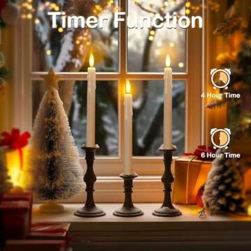 Tasodin LED Flameless Taper Candles with Remote & Timer