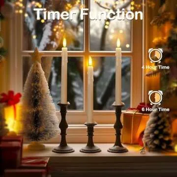 Tasodin LED Flameless Taper Candles with Remote & Timer