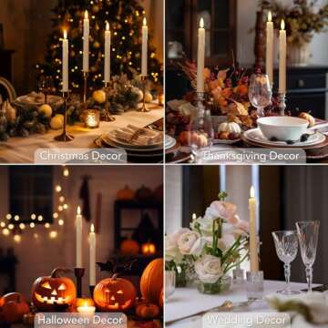 Tasodin LED Flameless Taper Candles with Remote & Timer