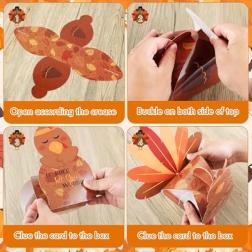 48 Pcs 3D Thanksgiving Gift Boxes for Party Favors