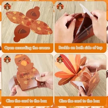 48 Pcs 3D Thanksgiving Gift Boxes for Party Favors