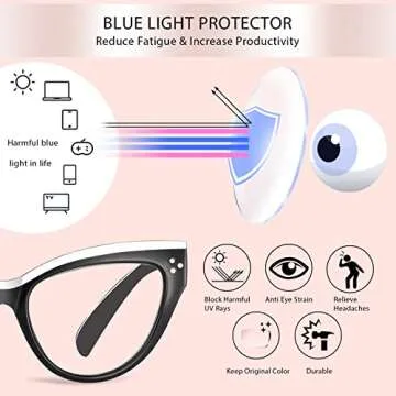 Fashionable IBOANN Cat Eye Glasses - Blue Light Filtering