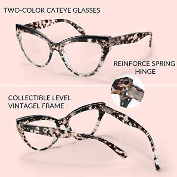 IBOANN 3 Pack Cat Eye Blue Light Glasses for Wome -Fashion Fake Eyeglasses Oversized Frame-Filtering Blu-Ray Computer
