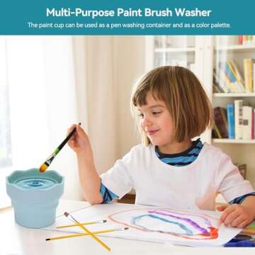 2PCS Collapsible Paint Brush Washer for Artists on the Go