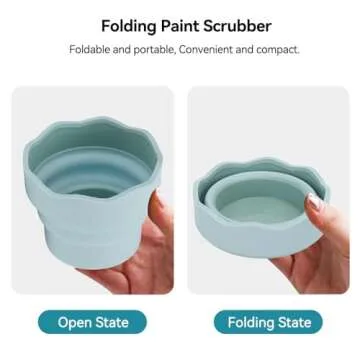 2PCS Collapsible Paint Brush Washer for Artists on the Go