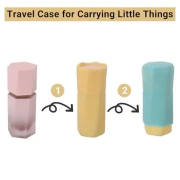 4 Pack Silicone Bottle Covers, Travel Essentials for Women Men, Travel Size Toiletries, Cruise Ship Essentials, Accessories Luggage, Travel Must Haves, Elastic Sleeves for Leak Proofing