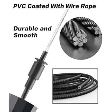 Jump Rope Tangle-Free with Ball Bearings Rapid Speed Skipping Rope Cable, Adjustable Jumping Ropes with 6" Memory Foam Handles for Men, Women and Kids - 2 Pack