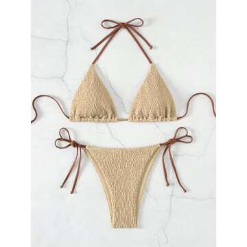 Stylish COZYEASE Women's Khaki Bikini Set for Summer