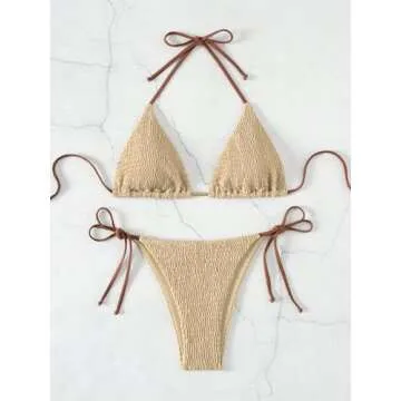 Stylish COZYEASE Women's Khaki Bikini Set for Summer