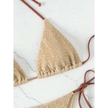 Stylish COZYEASE Women's Khaki Bikini Set for Summer