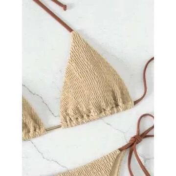 Stylish COZYEASE Women's Khaki Bikini Set for Summer