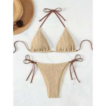 Stylish COZYEASE Women's Khaki Bikini Set for Summer