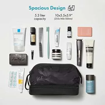 Aberlite Traveler Toiletry Bag - Water-Resistant, Easy Access