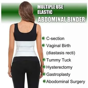 Abdominal Binder Lower Waist Support Belt - Abdominal Brace Post-Surgical Compression Wrap for Men and Women (45" - 60") 3 PANEL - 9"
